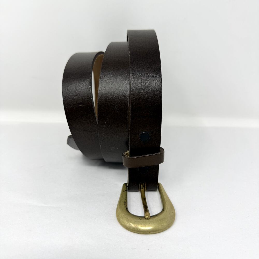 Vintage Cole Haan Leather Belt Mens 40 Brown Brass Buckle Made in USA 1044